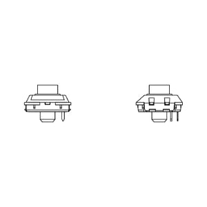 A minimalist line art icon of a mechanical keyboard keycap featuring "CMD" and "FN" legends, illustrating the secondary function layers and custom key mapping capabilities of the ElimKeys Elytra.